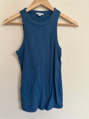 James Perse Blue Ribbed Tank Top